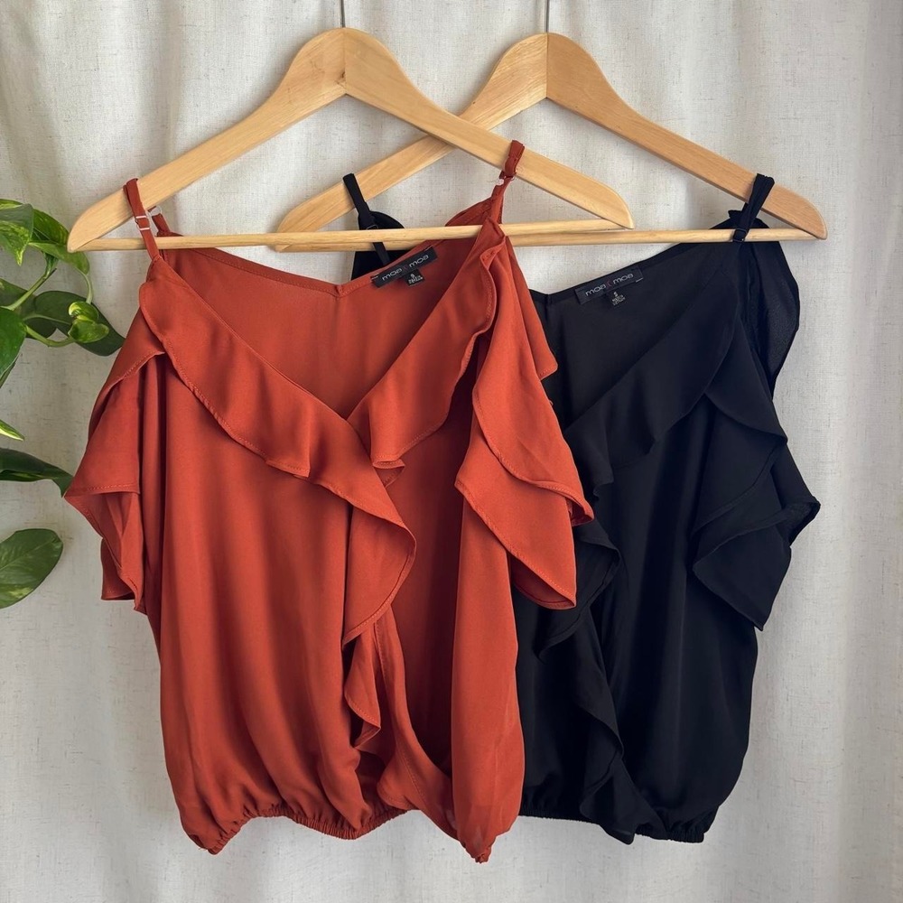 Summer tops, off the shoulder ruffle blouses bundle !!